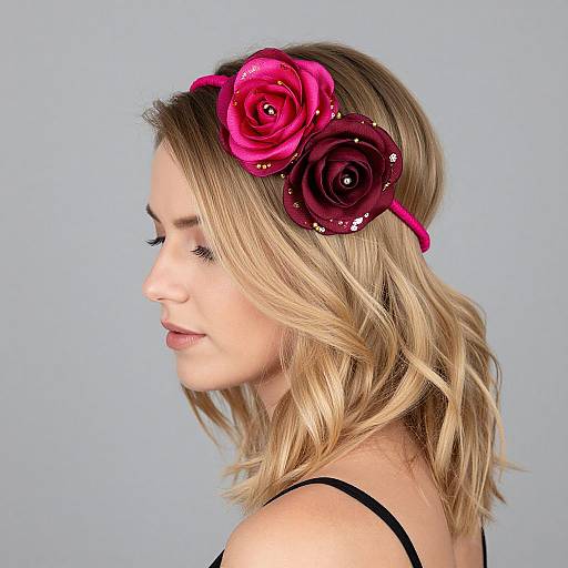 Blonde Woman with Floral Headband