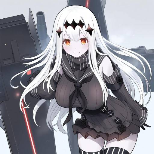 Illustration of Aircraft carrier water oni, kantai collection in the style of Ahenn