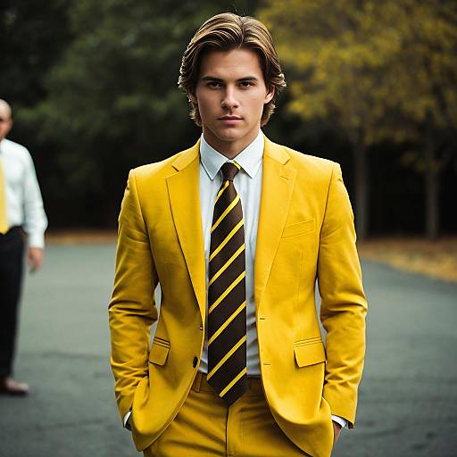 Man in Photorealistic Yellow Suit