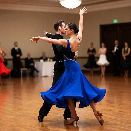 Dancer in Blue Dress at Convention