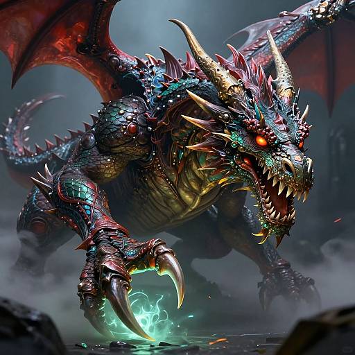 Glowing Dragon Claw in Mist