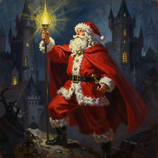 Epic Santa Warrior in Haunted Castle