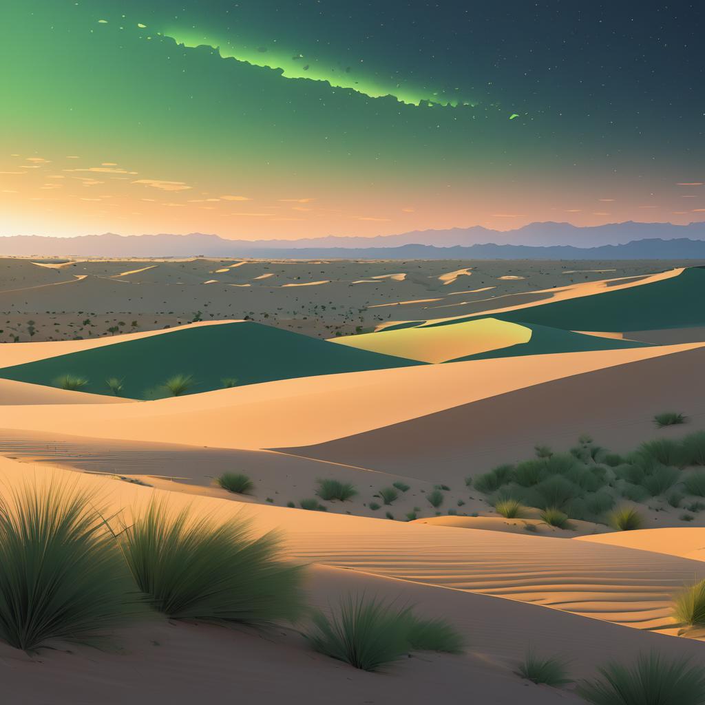 Arid Dunes Meets Lush Valleys at Dusk