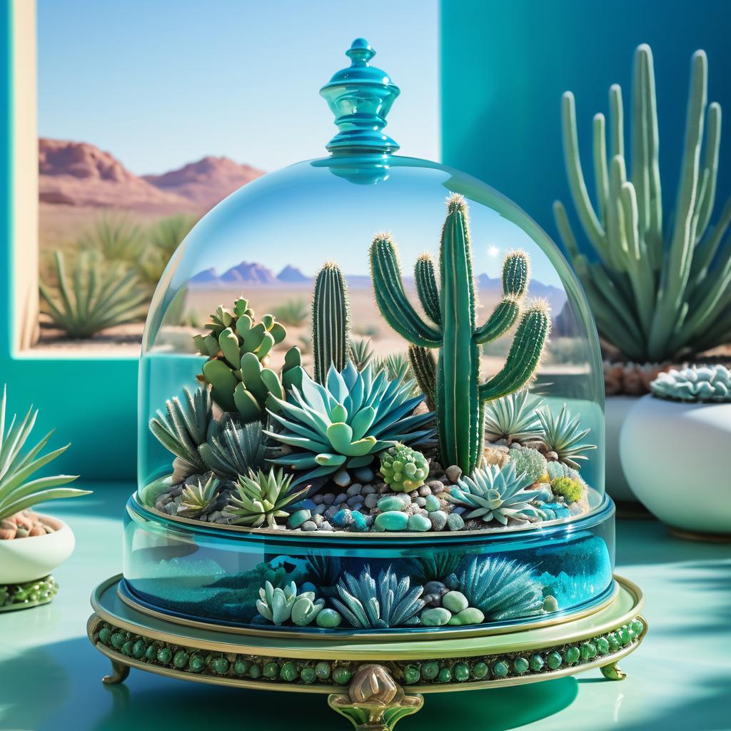 Miniature Desert Still Life Under Glass Dome