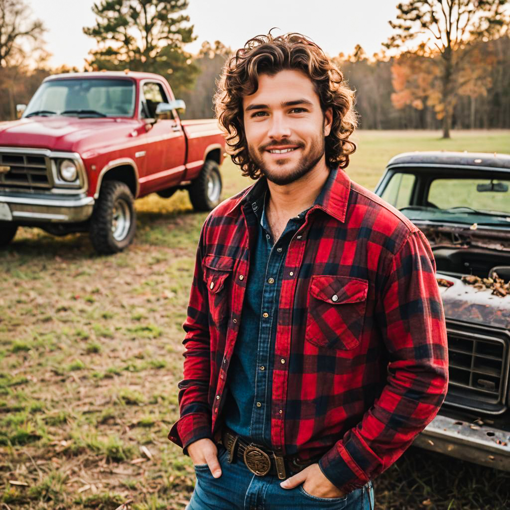 Country Boy Photo Shoot with Flannel Style