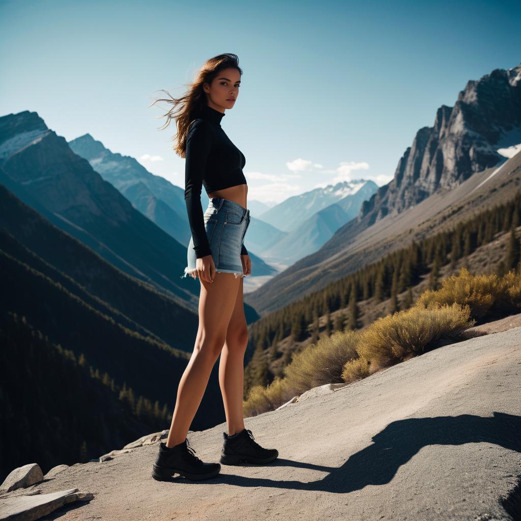 Epic Fashion Portrait in Dramatic Landscape