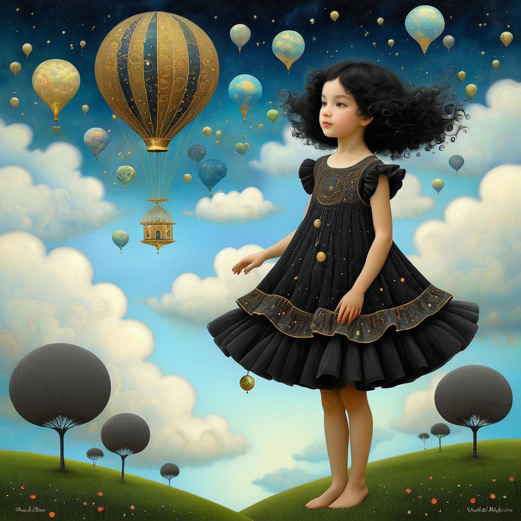 Whimsical Dreams: A Child in Clouds