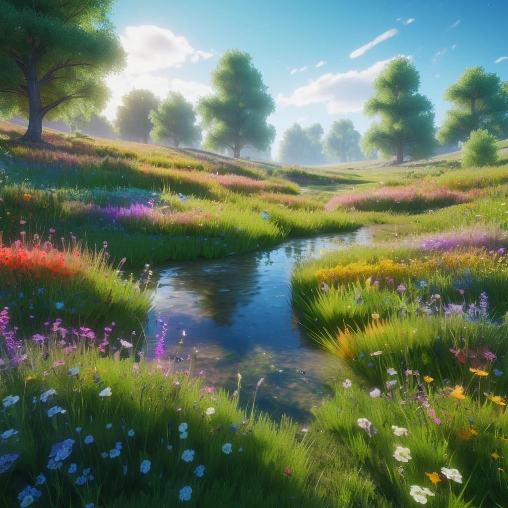 Vibrant Meadow at Universe's End