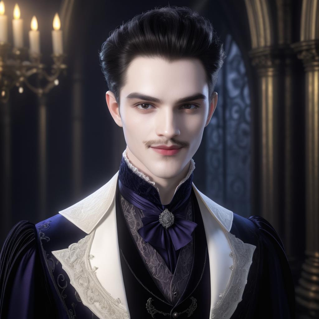 Elegant Male Vampire Portrait in CGI