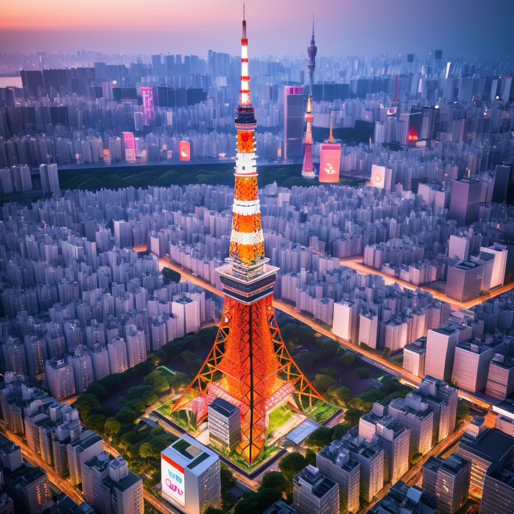 Innovative Tokyo Tower at Dusk