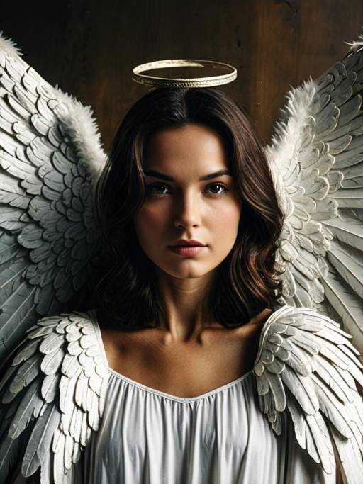 Close-Up of Person with Angel Wings