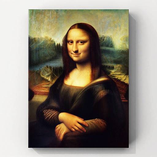 Digital artwork of the Mona Lisa, featuring vibrant colors and a modern twist. The enigmatic smile and serene expression remain.