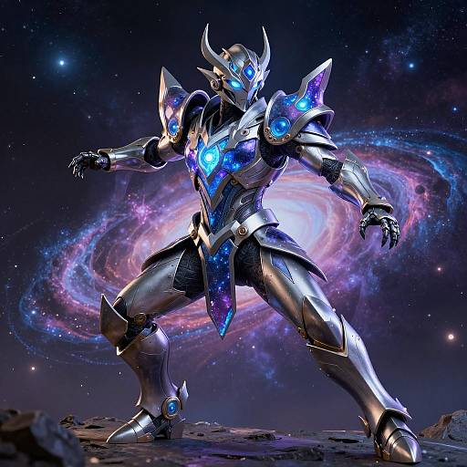 Celestial Guardian in Dynamic Action Pose