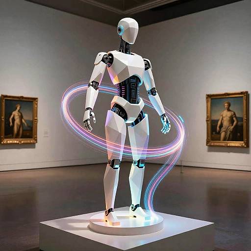 Surreal Android Sculpting Futuristic Art