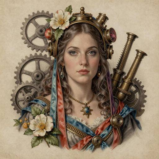 Realistic Diesel-Punk Woman Portrait