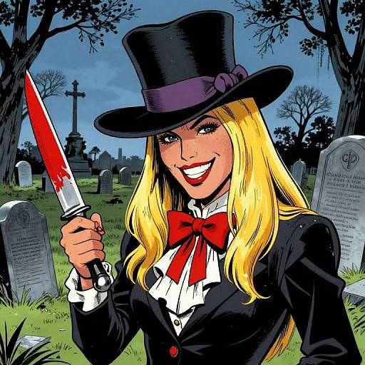 Noir Blonde Bird in Graveyard