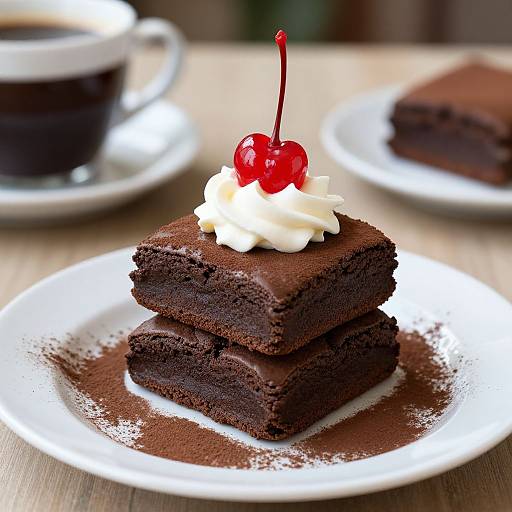 Elegant Chocolate Brownies with Cherry