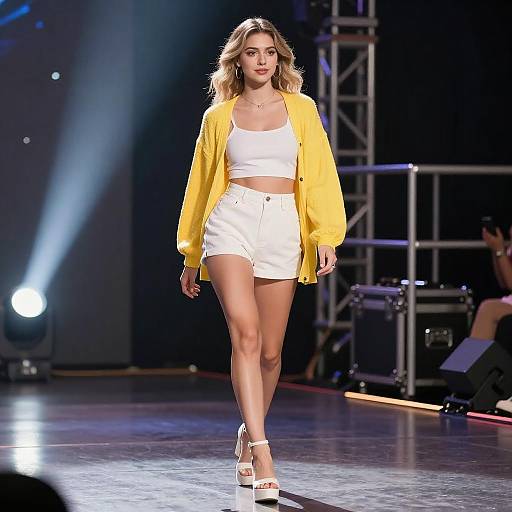 Confident Young Woman on Stage