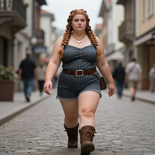 Chubby Dwarven Woman in City