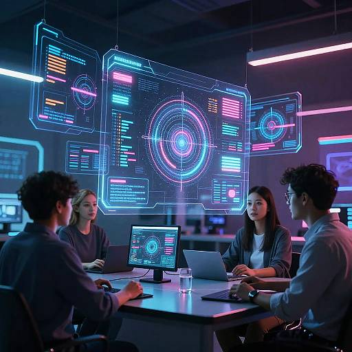 Futuristic Holographic AI Interface