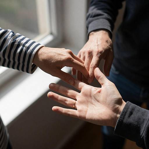 Intimate Moment of Hands in Interaction