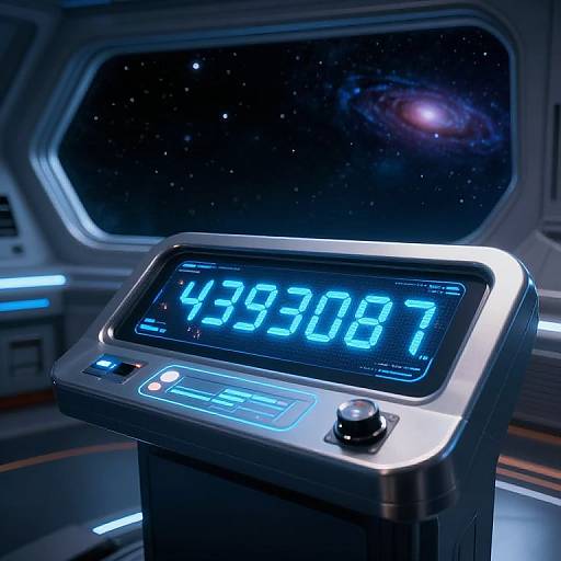 Futuristic Spaceship Control Panel Display