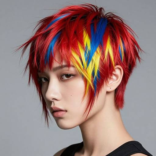 Edgy Multicolored Pixie Cut