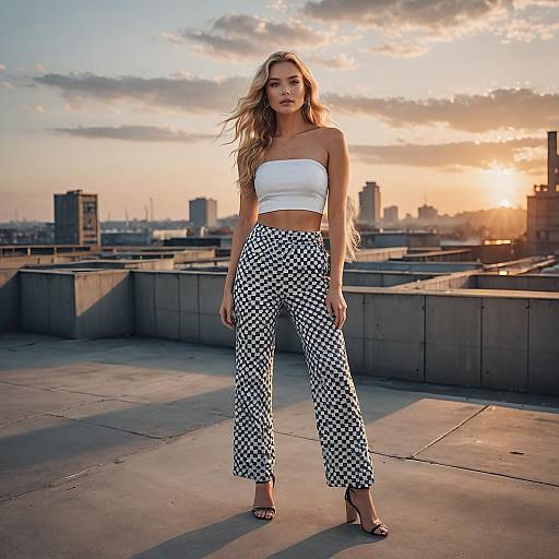 Stylish Rooftop Fashion Photography