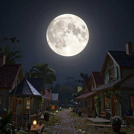 Surreal Moonlit Nightscape Artwork