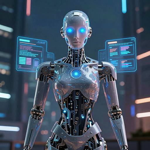 Futuristic Cyberpunk Humanoid Robot