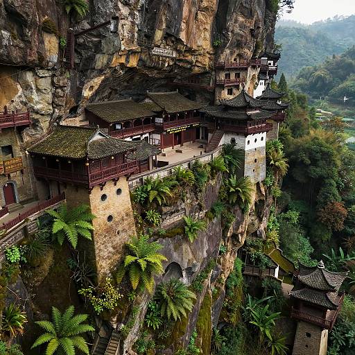 HDR Bird's-Eye Cliffside Monastery