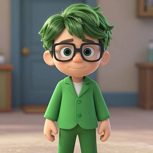 Boy in Riddler Costume