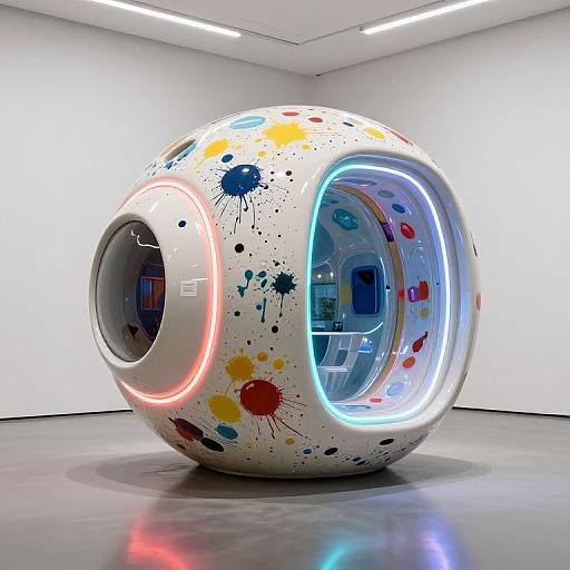 Futuristic Ceramic Pod Art Installation