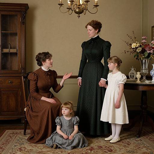 Victorian Family Portrait with Children