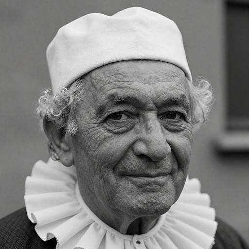 Grainy Black-and-White Elderly Man Portrait