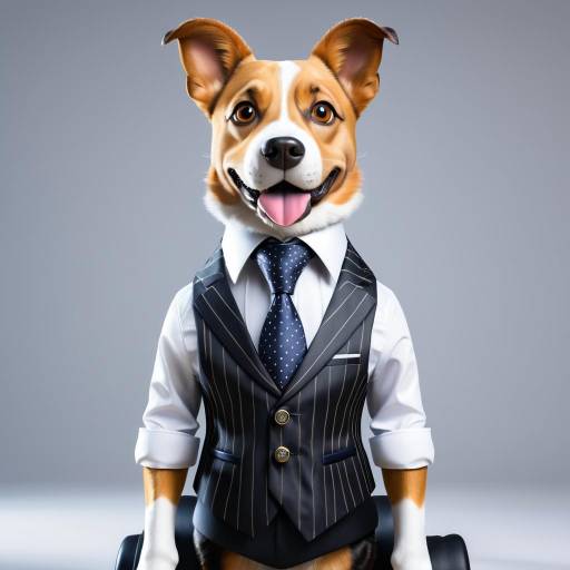 Dapper Anthropomorphic Dog in Formal Attire