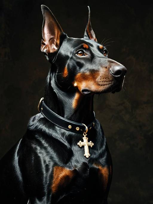 Regal Doberman in Formal Attire