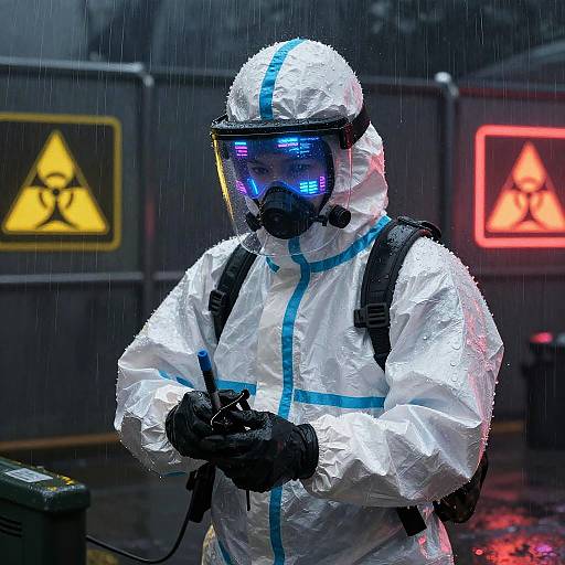 Hazmat Soldier in Neon Quarantine Zone