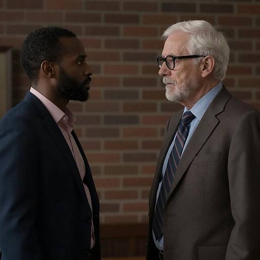 Two Men Facing Each Other in Business Attire
