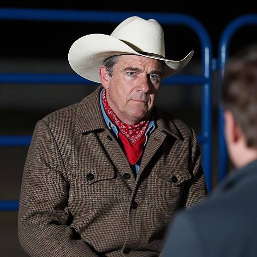 Nighttime Outdoor Portrait with Cowboy Theme