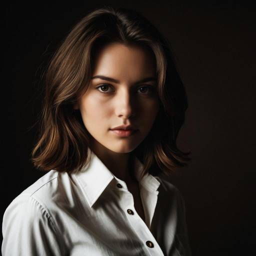 Young Woman Portrait in White Shirt