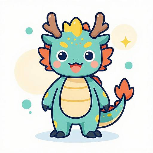 Playful Little Dragon with Jewel Tones