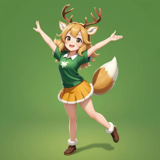 Playful Young Girl with Deer Features Playful Young Girl with Deer Features