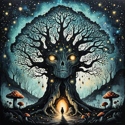 Mystical Tree in Enchanted Nebula Mystical Tree in Enchanted Nebula