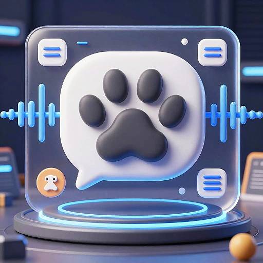 Futuristic Dog Paw AI Chat Interface