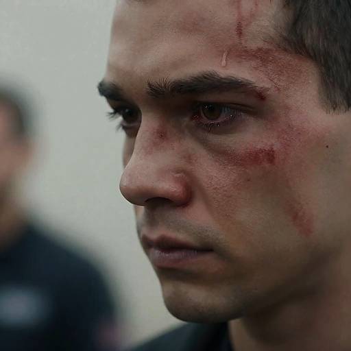 Intense Close-Up of a Serious Man