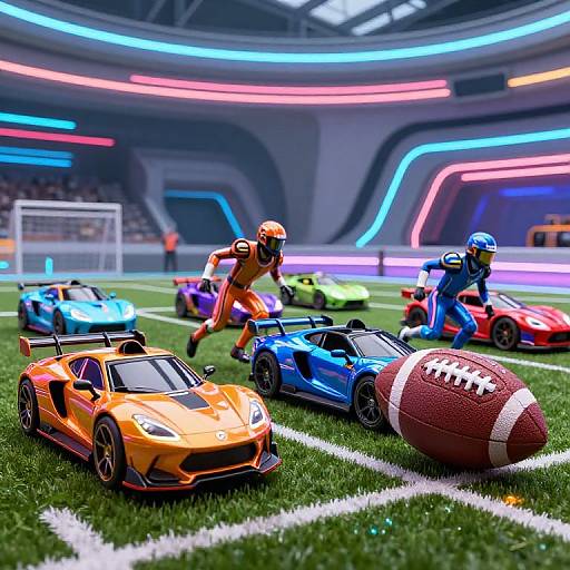 Futuristic Car Football Cyberpunk Match