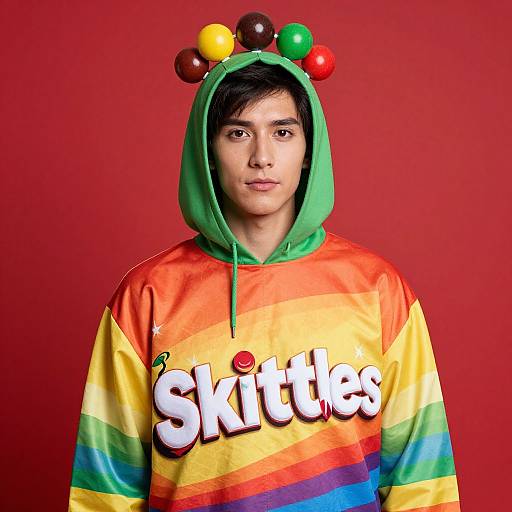Vibrant Skittles-Themed Costume Portrait
