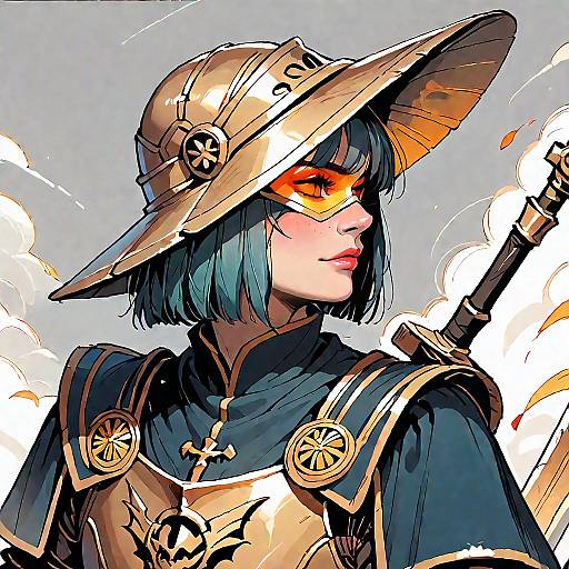 Armored Dark Knight with Golden Sword