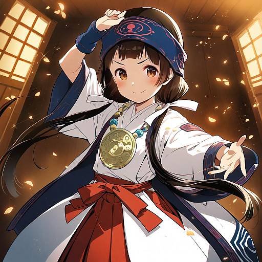 Illustration of Amayadori machi, kumamiko in the style of Ai-wa